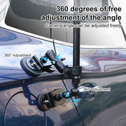 Dual-Leg Magnetic Base Fixed Mount Holder with Selfie Stick Kit for GoPro and Other Action Cameras (Black)