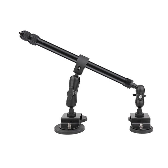 Dual-Leg Magnetic Base Fixed Mount Holder with Selfie Stick Kit for GoPro and Other Action Cameras (Black)