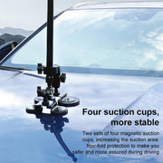 Dual-Leg Magnetic Base Fixed Mount Holder with Selfie Stick Kit for GoPro and Other Action Cameras (Black)