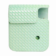 For FUJIFILM instax mini 12 Colorful Woven Leather Case Full Body Camera Bag + Photo Album with Strap (Green)