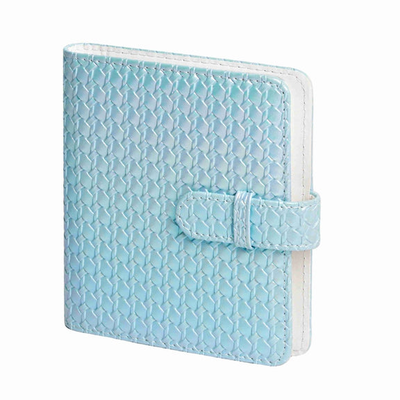 For FUJIFILM instax mini 12 Colorful Woven Leather Case Full Body Camera Bag + Photo Album with Strap (Blue)