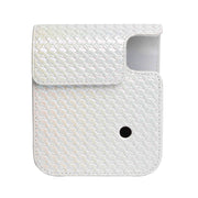 For FUJIFILM instax mini 12 Colorful Woven Leather Case Full Body Camera Bag + Photo Album with Strap (White)