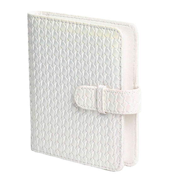 For FUJIFILM instax mini 12 Colorful Woven Leather Case Full Body Camera Bag + Photo Album with Strap (White)