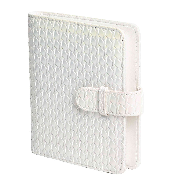 For FUJIFILM instax mini 12 Colorful Woven Leather Case Full Body Camera Bag + Photo Album with Strap (White)