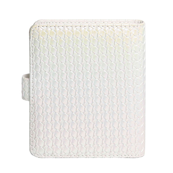 For FUJIFILM instax mini 12 Colorful Woven Leather Case Full Body Camera Bag + Photo Album with Strap (White)