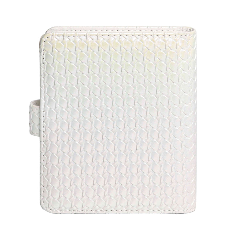 For FUJIFILM instax mini 12 Colorful Woven Leather Case Full Body Camera Bag + Photo Album with Strap (White)