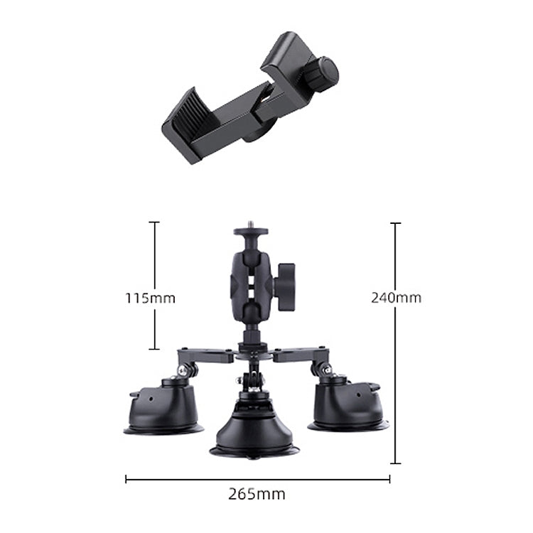 Tri-leg Suction Cup Connecting Rod Arm Phone Clamp Mount (Black) - free shipping - PMC TechLife - Order now!