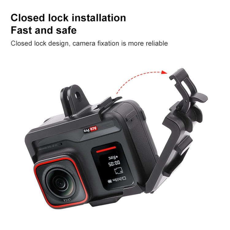 For Insta360 Ace / Ace Pro PC Cage Expansion Adapter Frame with Dual Cold Shoe Bases (Black) - Mount & Holder by PMC TechLife | Online Shopping South Africa | PMC TechLife | Buy Now Pay Later Mobicred