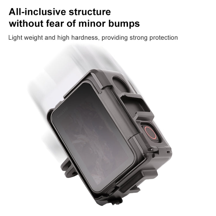 For Insta360 Ace / Ace Pro PC Cage Expansion Adapter Frame with Dual Cold Shoe Bases (Black) - Mount & Holder by PMC TechLife | Online Shopping South Africa | PMC TechLife | Buy Now Pay Later Mobicred