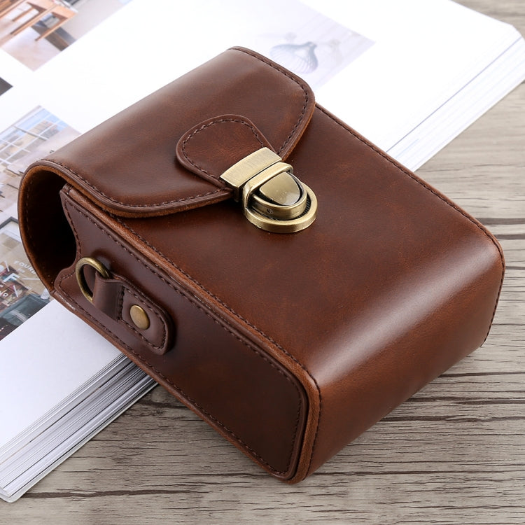 Full Body Camera Buckle Lock PU Leather Case Bag with Hand Strap & Neck Strap for Canon G7X II / G9X Mark II, Sony RX100 / M2(Coffee) - free shipping - PMC TechLife - Order now!