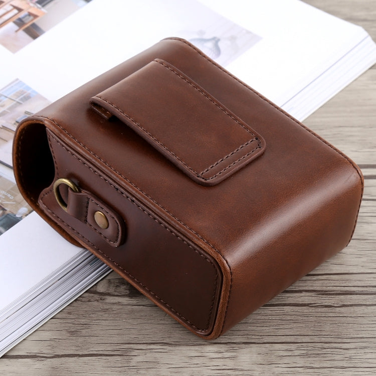 Full Body Camera Buckle Lock PU Leather Case Bag with Hand Strap & Neck Strap for Canon G7X II / G9X Mark II, Sony RX100 / M2(Coffee) - free shipping - PMC TechLife - Order now!