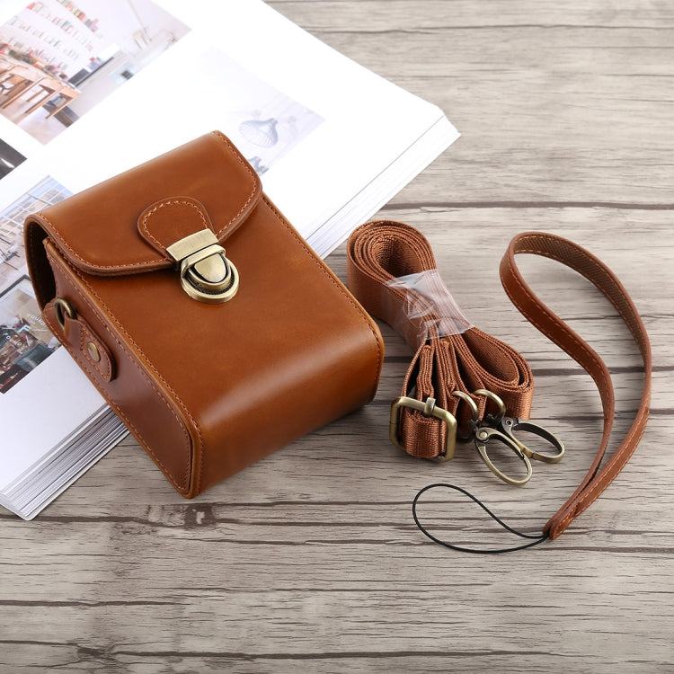 Full Body Camera Buckle Lock PU Leather Case Bag with Hand Strap & Neck Strap for Canon G7X II / G9X Mark II, Sony RX100 / M2(Brown) - free shipping - PMC TechLife - Order now!