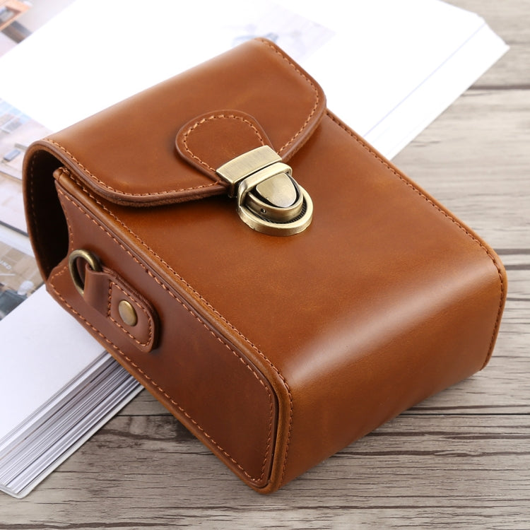 Full Body Camera Buckle Lock PU Leather Case Bag with Hand Strap & Neck Strap for Canon G7X II / G9X Mark II, Sony RX100 / M2(Brown) - free shipping - PMC TechLife - Order now!
