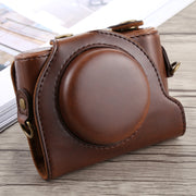 Full Body Camera PU Leather Case Bag with Strap for Sony DSC-HX90(Coffee)