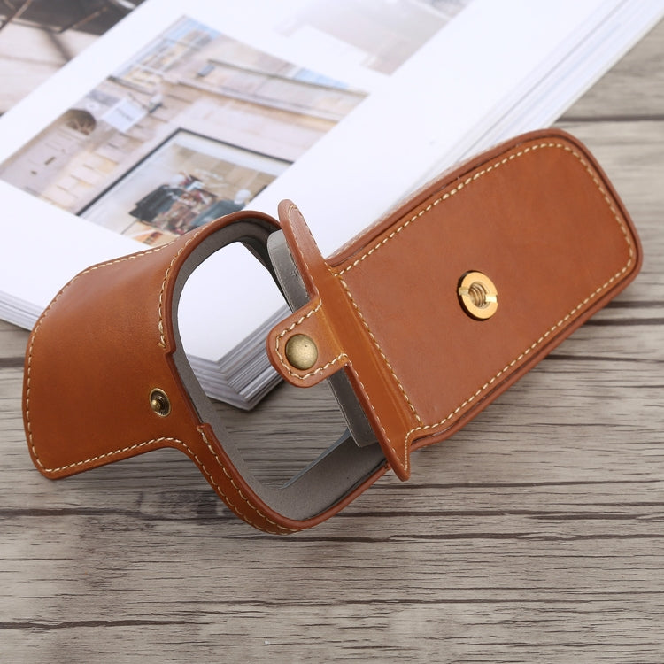 1/4 inch Thread PU Leather Camera Half Case Base for Canon EOS 5D Mark IV / 5D Mark III(Brown)