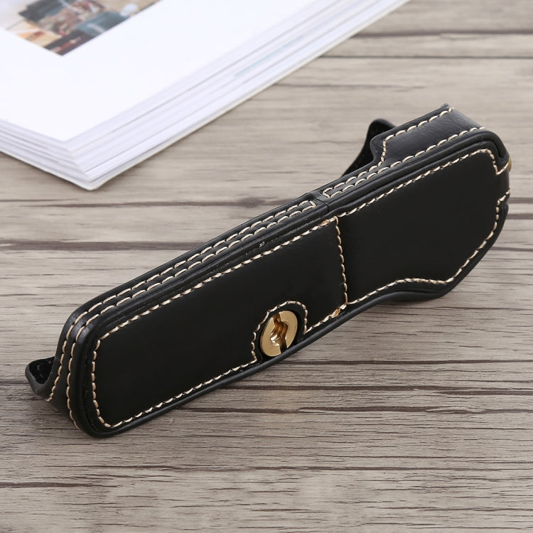 1/4 inch Thread PU Leather Camera Half Case Base for Olympus EM5 / EM5 Mark II (Black)