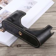 1/4 inch Thread PU Leather Camera Half Case Base for Leica M9 (Black)