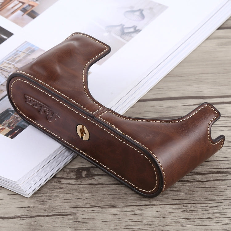 1/4 inch Thread PU Leather Camera Half Case Base for Leica M9 (Coffee) - free shipping - PMC TechLife - Order now!