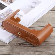 1/4 inch Thread PU Leather Camera Half Case Base for Leica M9 (Brown)