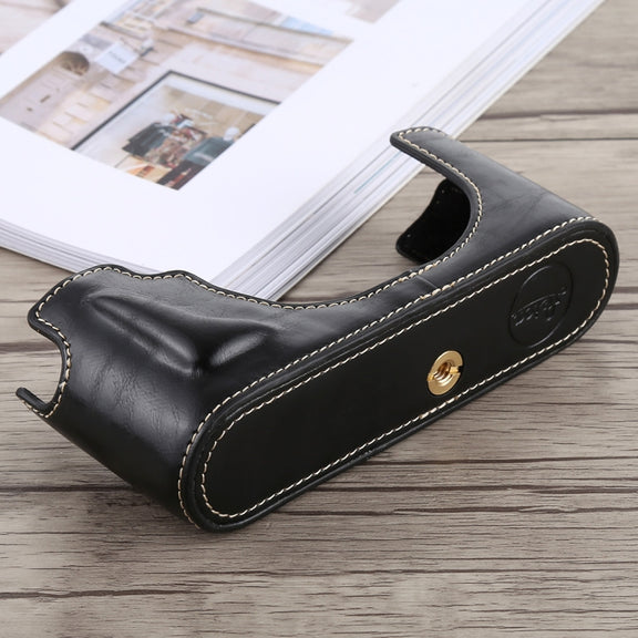1/4 inch Thread PU Leather Camera Half Case Base for Leica M10 (Black)