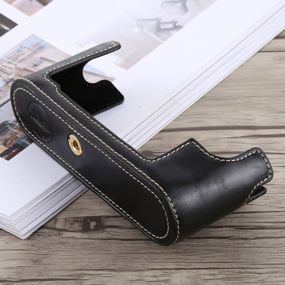 1/4 inch Thread PU Leather Camera Half Case Base for Leica M10 (Black)