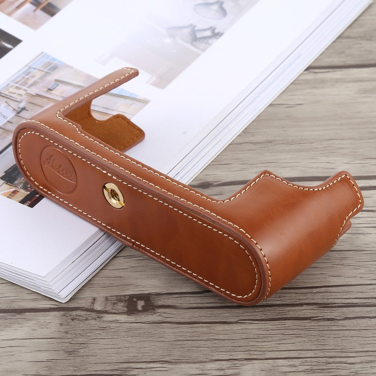 1/4 inch Thread PU Leather Camera Half Case Base for Leica M10 (Brown) - free shipping - PMC TechLife - Order now!