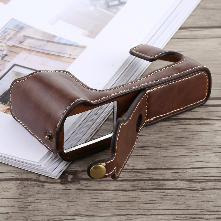 1/4 inch Thread PU Leather Camera Half Case Base for FUJIFILM X-T10 / X-T20 (Coffee) - free shipping - PMC TechLife - Order now!