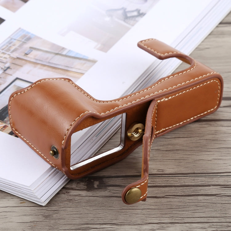 1/4 inch Thread PU Leather Camera Half Case Base for FUJIFILM X-T10 / X-T20 (Brown) - free shipping - PMC TechLife - Order now!