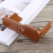 1/4 inch Thread PU Leather Camera Half Case Base for FUJIFILM X-T10 / X-T20 (Brown)