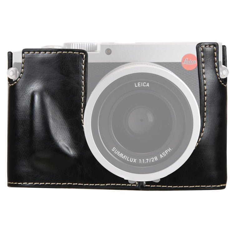 1/4 inch Thread PU Leather Camera Half Case Base for Leica Q (Typ 116)(Black) - free shipping - PMC TechLife - Order now!