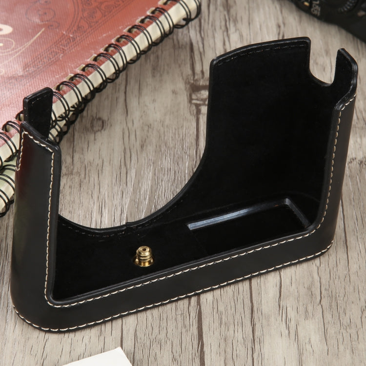 1/4 inch Thread PU Leather Camera Half Case Base for Leica Q (Typ 116)(Black) - free shipping - PMC TechLife - Order now!