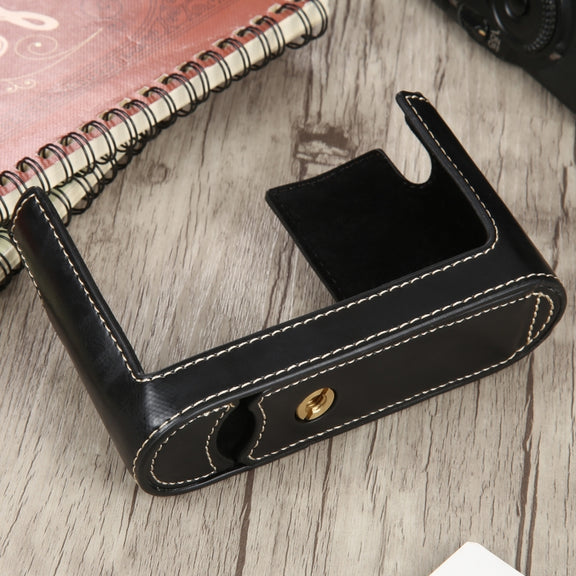 1/4 inch Thread PU Leather Camera Half Case Base for Leica Q (Typ 116)(Black)