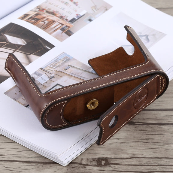 1/4 inch Thread PU Leather Camera Half Case Base for Leica Q (Typ 116)(Coffee)