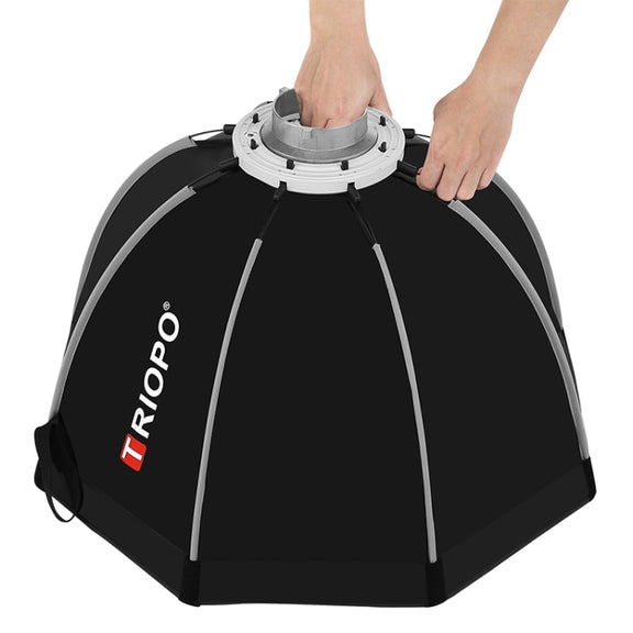 TRIOPO K65 65cm Speedlite Flash Octagon Parabolic Softbox Bowens Mount Diffuser for Speedlite