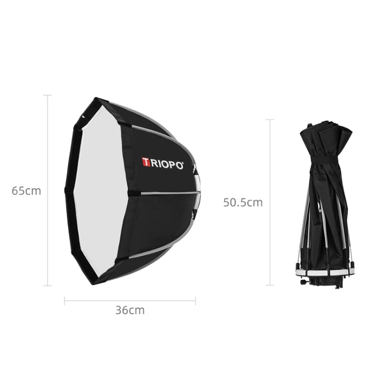 TRIOPO K65 65cm Speedlite Flash Octagon Parabolic Softbox Bowens Mount Diffuser for Speedlite