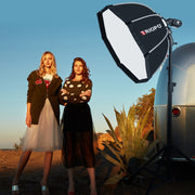 TRIOPO KS55 55cm Speedlite Flash Octagon Parabolic Softbox Diffuser with Bracket Mount Handle