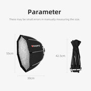 TRIOPO KS55 55cm Speedlite Flash Octagon Parabolic Softbox Diffuser with Bracket Mount Handle