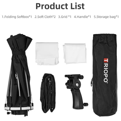 TRIOPO KS55 55cm Speedlite Flash Octagon Parabolic Softbox Diffuser with Bracket Mount Handle - free shipping - PMC Jewellery - Order now!