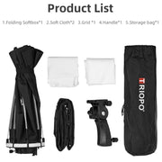 TRIOPO KS55 55cm Speedlite Flash Octagon Parabolic Softbox Diffuser with Bracket Mount Handle