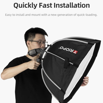 TRIOPO KS55 55cm Speedlite Flash Octagon Parabolic Softbox Diffuser with Bracket Mount Handle - free shipping - PMC Jewellery - Order now!