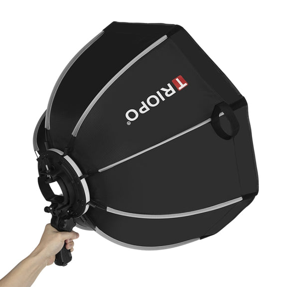 TRIOPO KS65 65cm Speedlite Flash Octagon Parabolic Softbox Diffuser with Bracket Mount Handle for Speedlite
