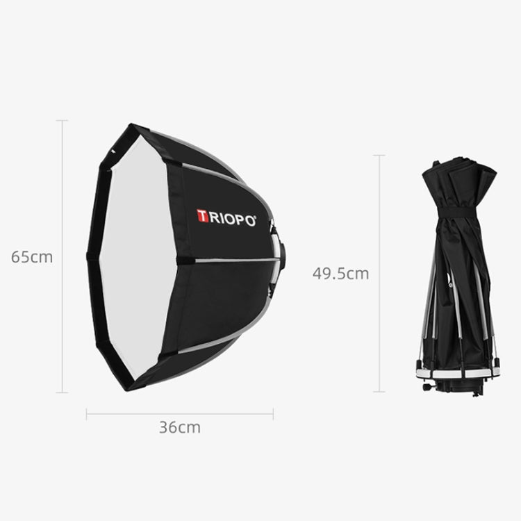 TRIOPO KS65 65cm Speedlite Flash Octagon Parabolic Softbox Diffuser with Bracket Mount Handle for Speedlite