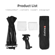 TRIOPO KS65 65cm Speedlite Flash Octagon Parabolic Softbox Diffuser with Bracket Mount Handle for Speedlite