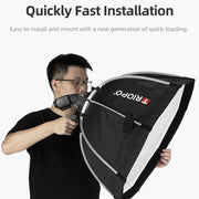 TRIOPO KS65 65cm Speedlite Flash Octagon Parabolic Softbox Diffuser with Bracket Mount Handle for Speedlite
