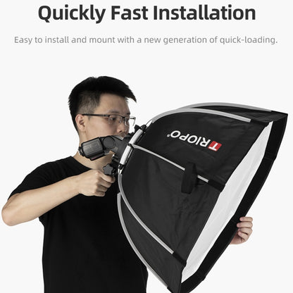 TRIOPO KS90 90cm Dome Speedlite Flash Octagon Parabolic Softbox Diffuser with Bracket Mount Handle for Speedlite - free shipping - PMC Jewellery - Order now!