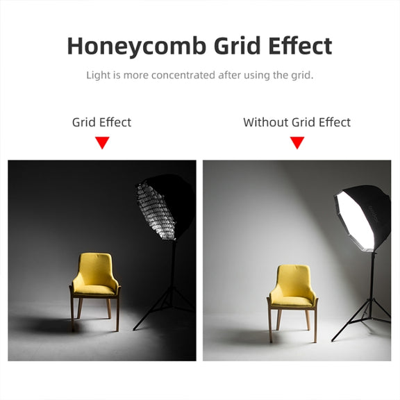 TRIOPO S55 Diameter 55cm Honeycomb Grid Octagon Softbox Reflector Diffuser for Studio Speedlite Flash Softbox