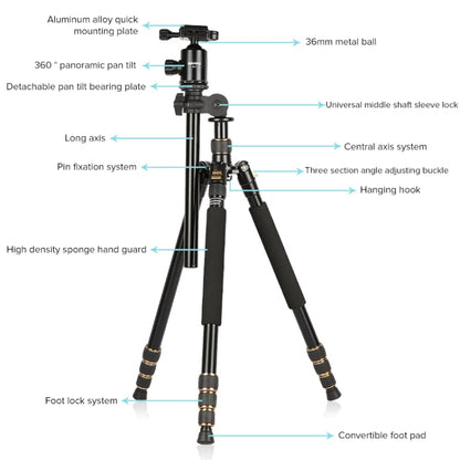 TRIOPO 652 Horizontal Arm Tripod Mount Quick Release Center Column Boom Bracket with Tripod Ball-Head - free shipping - PMC Jewellery - Order now!