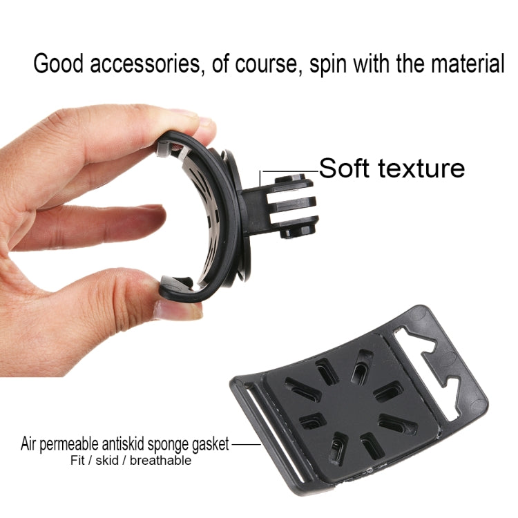 GP278 3 in 1 Hand Wrist Arm Leg Straps 360-degree Rotation Mount for GoPro, Insta360, DJI and Other Action Cameras(Black)