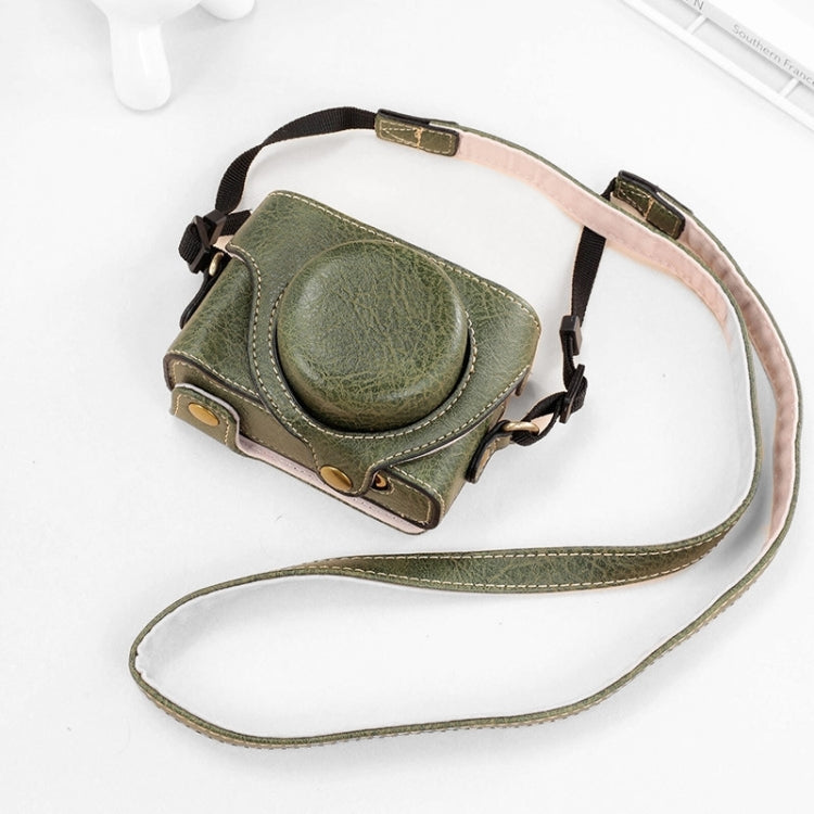 For Sony ZV-1F / ZV1M2 Full Body Camera PU Leather Case Bag with Strap (Green) - Leather Bag by PMC TechLife | Online Shopping South Africa | PMC TechLife | Buy Now Pay Later Mobicred