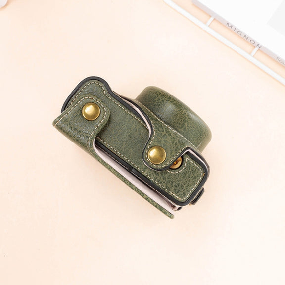 For Sony ZV-1F / ZV1M2 Full Body Camera PU Leather Case Bag with Strap (Green)